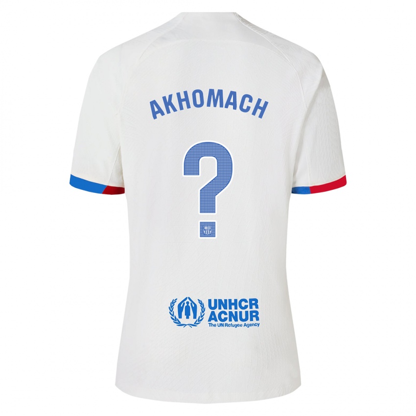 Herren Ilias Akhomach #0 Weiß Auswärtstrikot Trikot 2023/24 T-Shirt Österreich