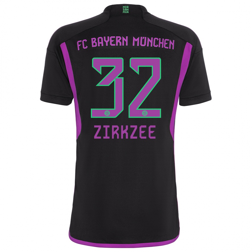 Herren Joshua Zirkzee #32 Schwarz Auswärtstrikot Trikot 2023/24 T-Shirt Österreich
