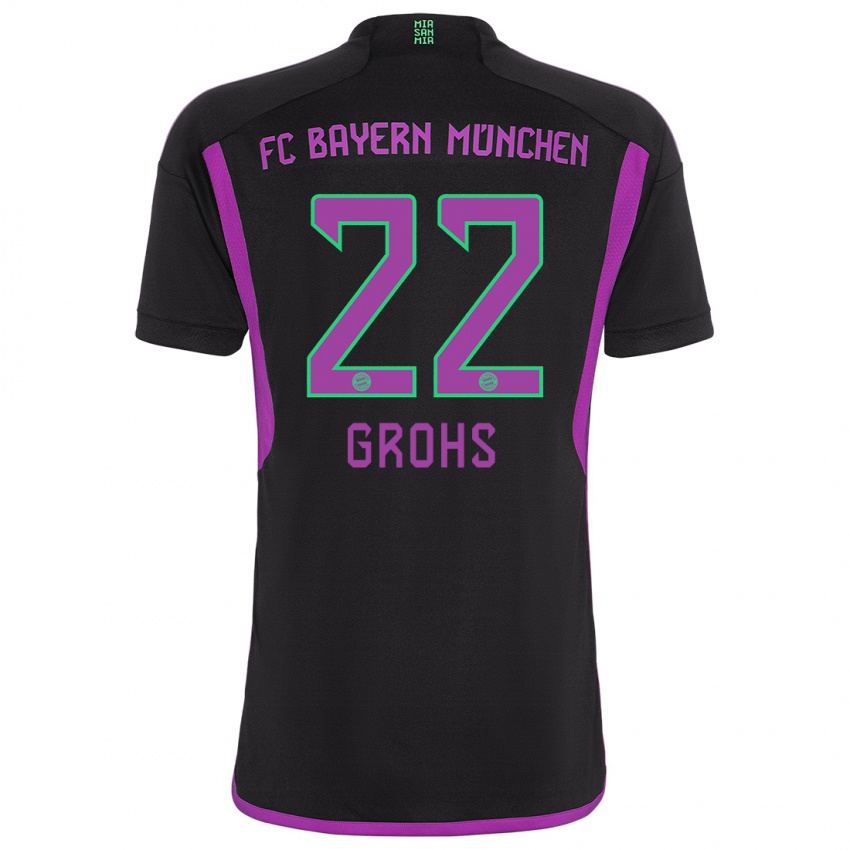 Herren Maria Luisa Grohs #22 Schwarz Auswärtstrikot Trikot 2023/24 T-Shirt Österreich