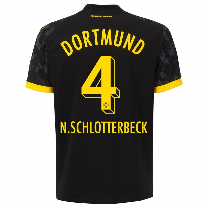 Herren Nico Schlotterbeck #4 Schwarz Auswärtstrikot Trikot 2023/24 T-Shirt Österreich