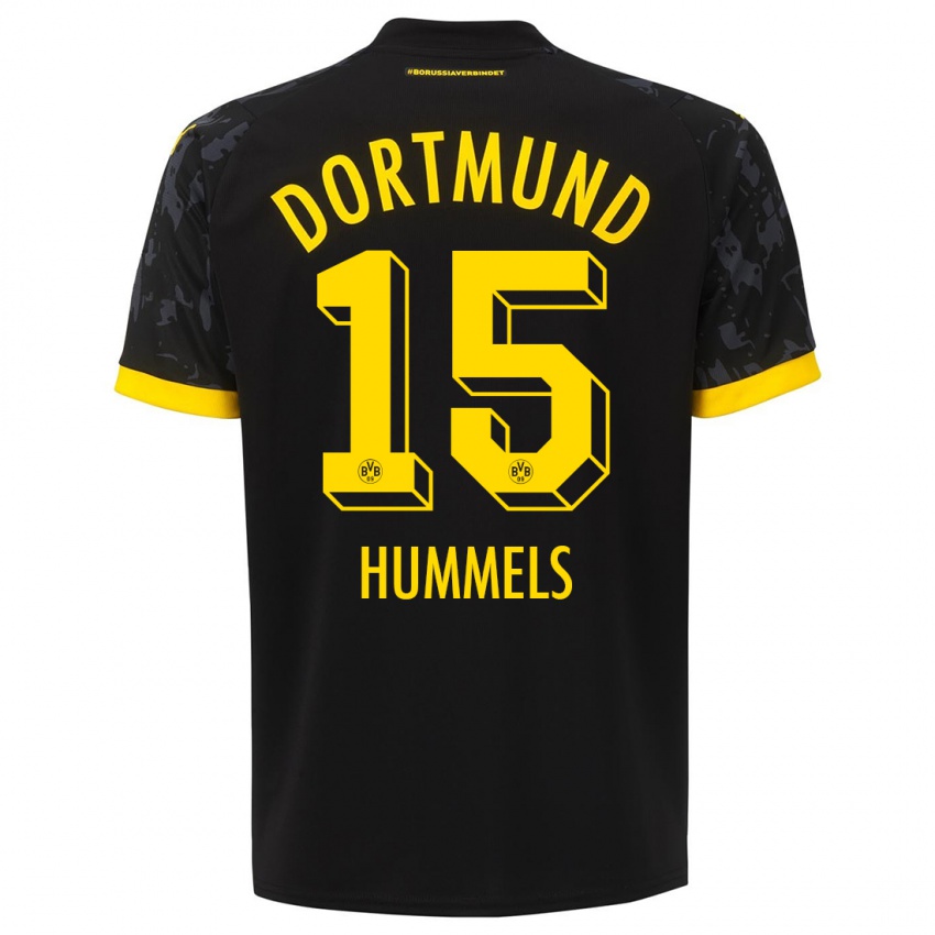 Herren Mats Hummels #15 Schwarz Auswärtstrikot Trikot 2023/24 T-Shirt Österreich