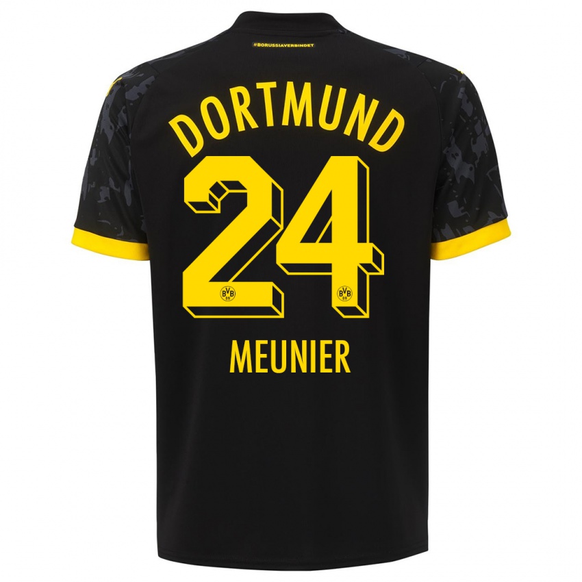 Herren Thomas Meunier #24 Schwarz Auswärtstrikot Trikot 2023/24 T-Shirt Österreich