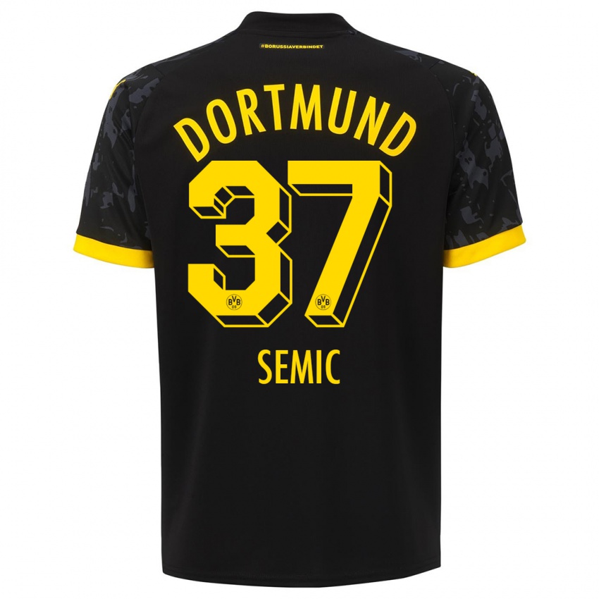 Herren Lion Semic #37 Schwarz Auswärtstrikot Trikot 2023/24 T-Shirt Österreich