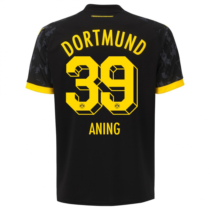 Herren Prince Aning #39 Schwarz Auswärtstrikot Trikot 2023/24 T-Shirt Österreich