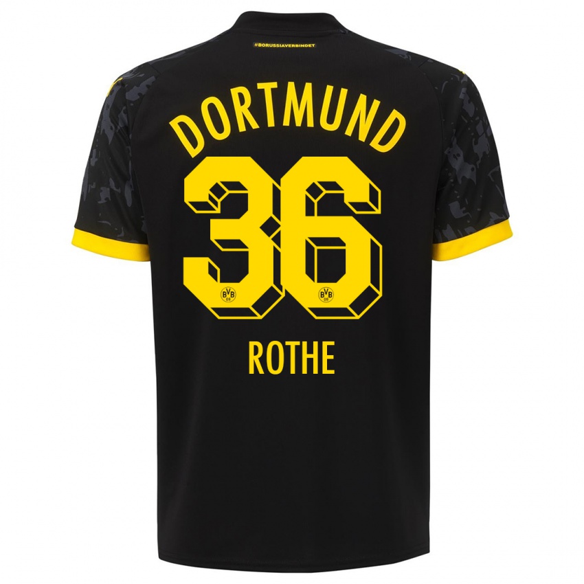 Herren Tom Rothe #36 Schwarz Auswärtstrikot Trikot 2023/24 T-Shirt Österreich