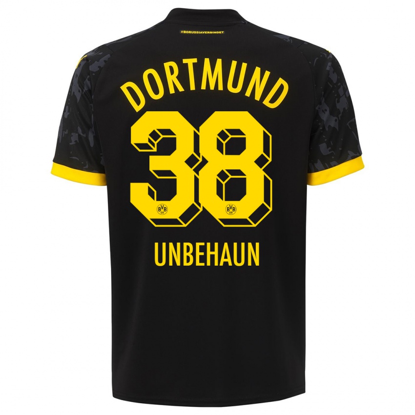 Herren Luca Unbehaun #38 Schwarz Auswärtstrikot Trikot 2023/24 T-Shirt Österreich