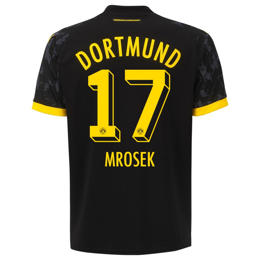 Herren Noah Mrosek #17 Schwarz Auswärtstrikot Trikot 2023/24 T-Shirt Österreich