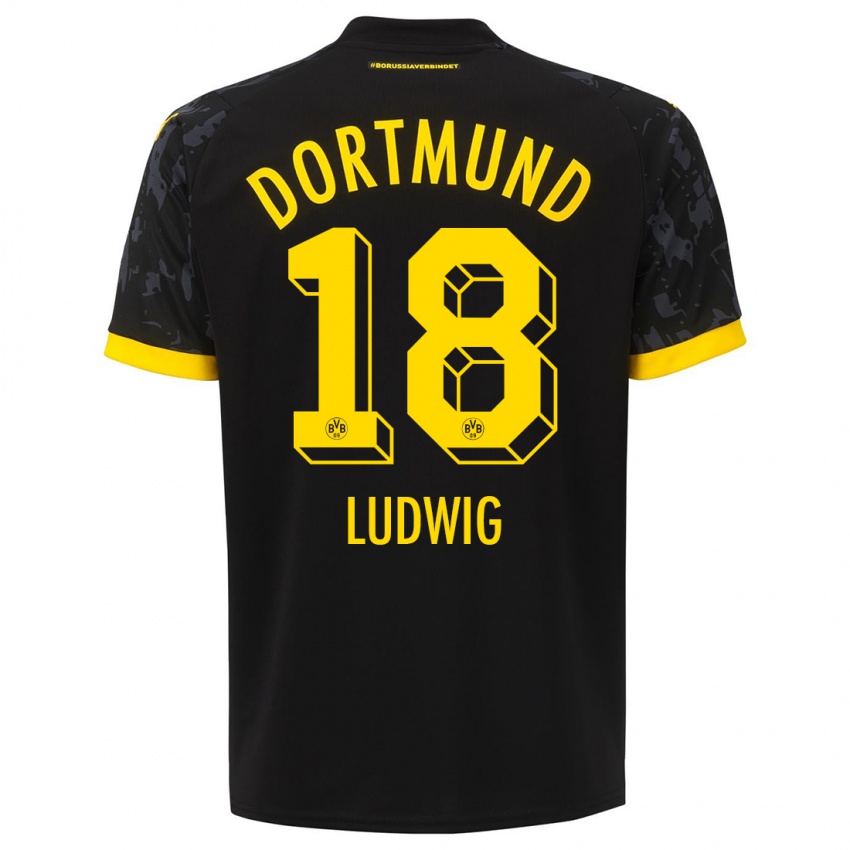 Herren Michel Ludwig #18 Schwarz Auswärtstrikot Trikot 2023/24 T-Shirt Österreich