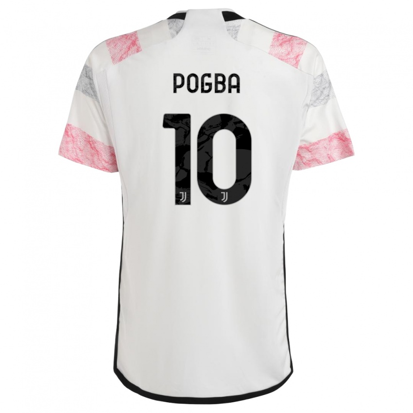 Herren Paul Pogba #10 Weiß Rosa Auswärtstrikot Trikot 2023/24 T-Shirt Österreich