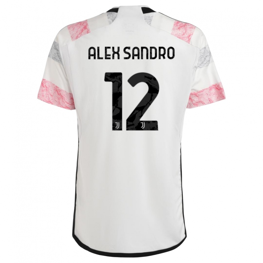Herren Alex Sandro #12 Weiß Rosa Auswärtstrikot Trikot 2023/24 T-Shirt Österreich