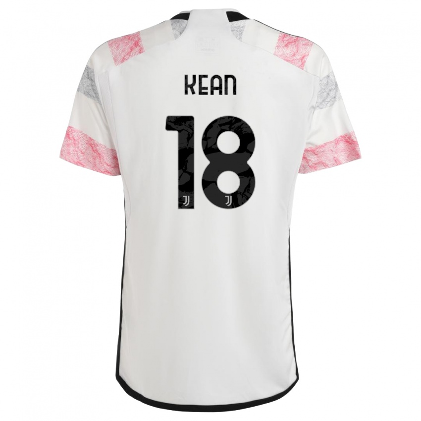 Herren Moise Kean #18 Weiß Rosa Auswärtstrikot Trikot 2023/24 T-Shirt Österreich