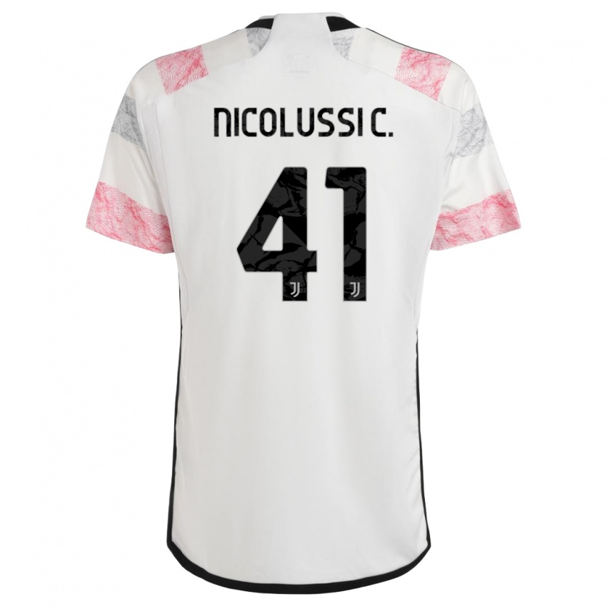 Herren Hans Nicolussi Caviglia #41 Weiß Rosa Auswärtstrikot Trikot 2023/24 T-Shirt Österreich