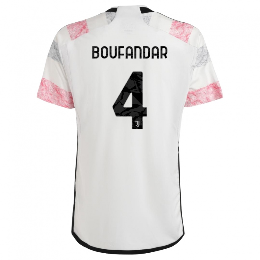 Herren Adam Boufandar #4 Weiß Rosa Auswärtstrikot Trikot 2023/24 T-Shirt Österreich