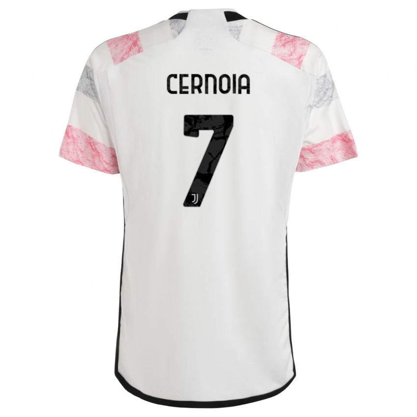 Herren Valentina Cernoia #7 Weiß Rosa Auswärtstrikot Trikot 2023/24 T-Shirt Österreich