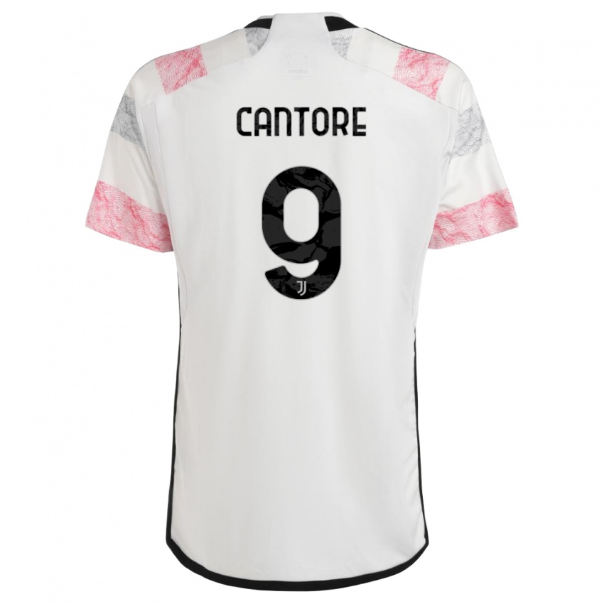 Herren Sofia Cantore #9 Weiß Rosa Auswärtstrikot Trikot 2023/24 T-Shirt Österreich