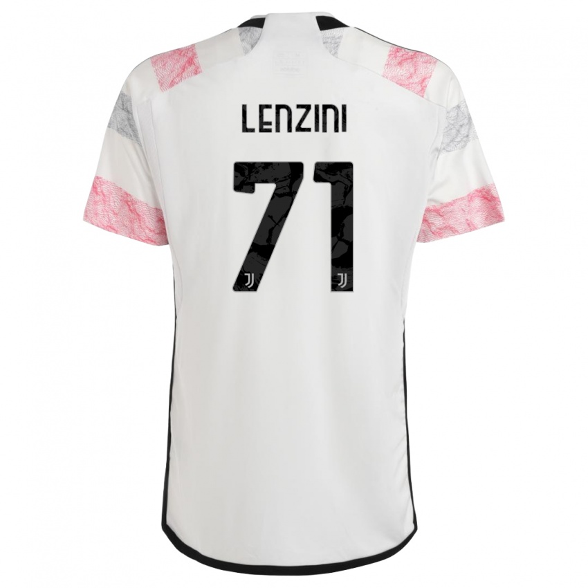 Herren Martina Lenzini #71 Weiß Rosa Auswärtstrikot Trikot 2023/24 T-Shirt Österreich