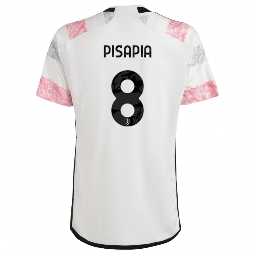 Herren Luciano Pisapia #8 Weiß Rosa Auswärtstrikot Trikot 2023/24 T-Shirt Österreich