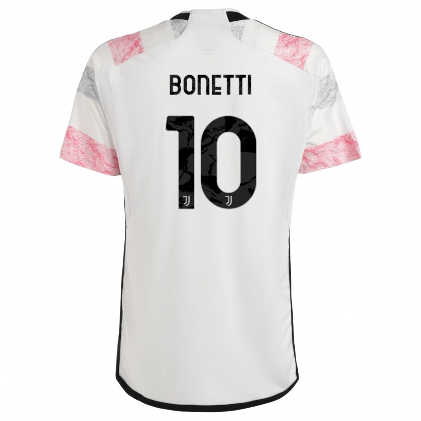 Herren Andrea Bonetti #10 Weiß Rosa Auswärtstrikot Trikot 2023/24 T-Shirt Österreich