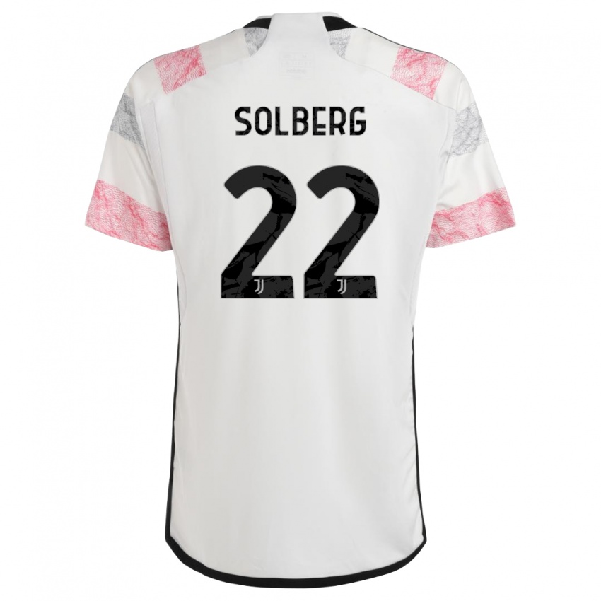 Herren Elias Solberg #22 Weiß Rosa Auswärtstrikot Trikot 2023/24 T-Shirt Österreich