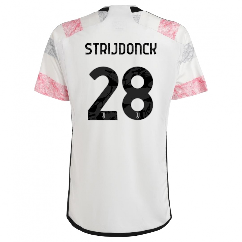 Herren Bayron Strijdonck #28 Weiß Rosa Auswärtstrikot Trikot 2023/24 T-Shirt Österreich