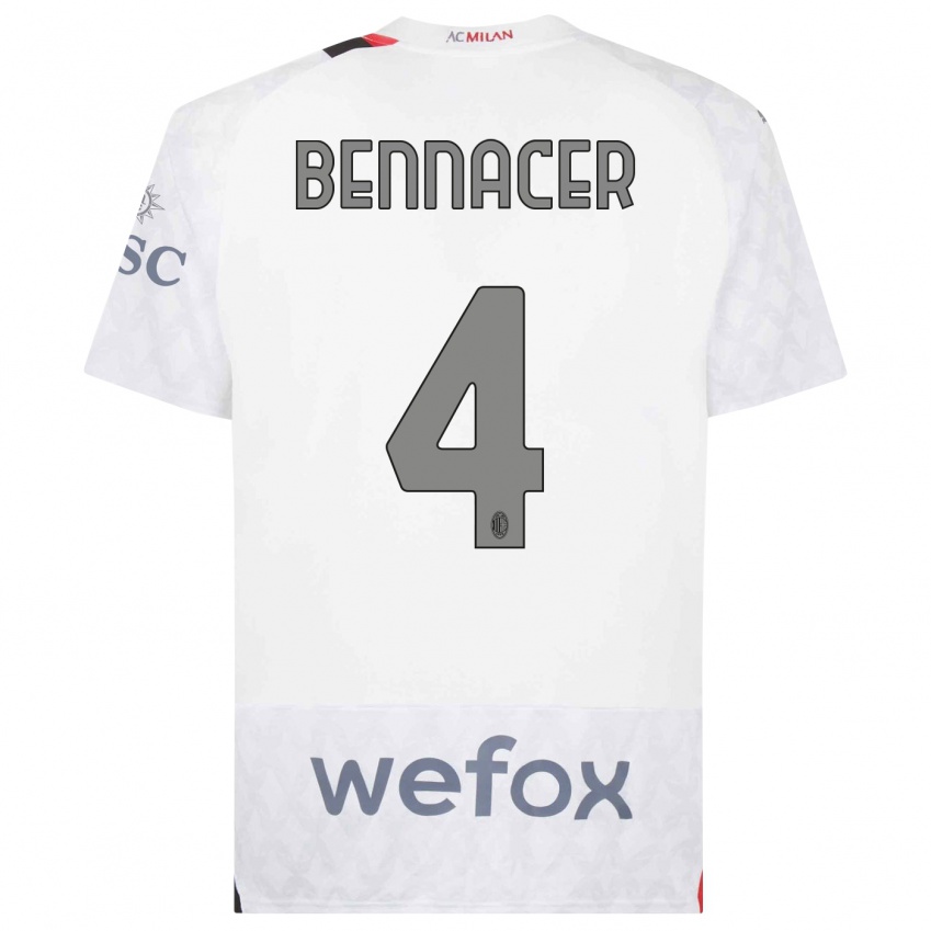 Herren Ismael Bennacer #4 Weiß Auswärtstrikot Trikot 2023/24 T-Shirt Österreich