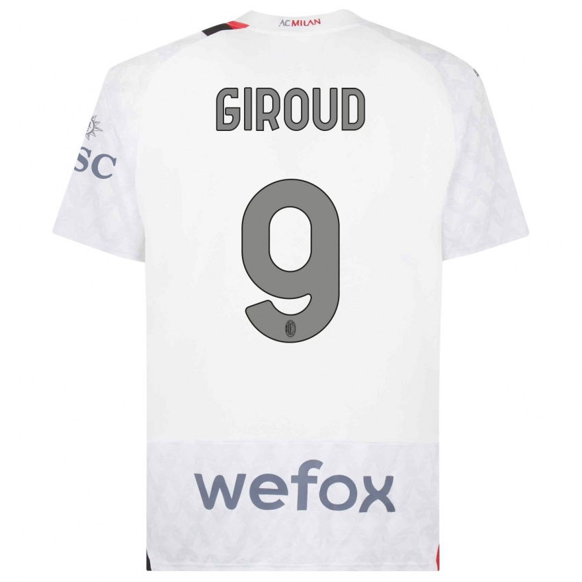 Herren Olivier Giroud #9 Weiß Auswärtstrikot Trikot 2023/24 T-Shirt Österreich