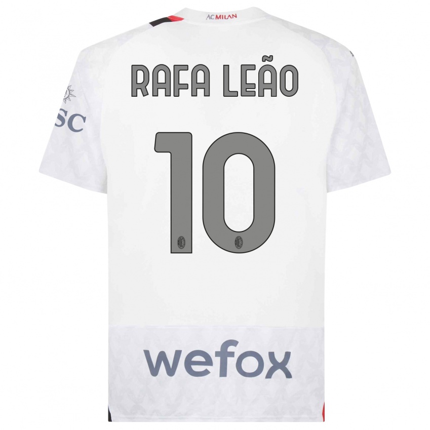 Herren Rafael Leao #10 Weiß Auswärtstrikot Trikot 2023/24 T-Shirt Österreich