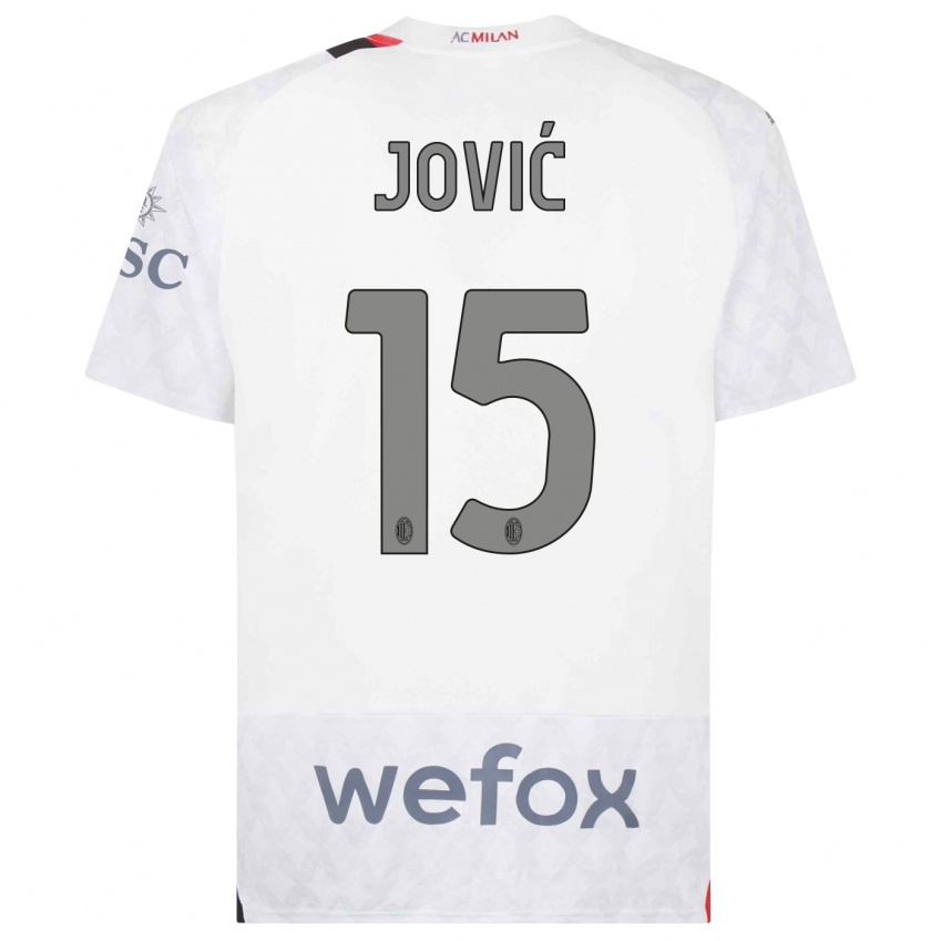Herren Luka Jovic #15 Weiß Auswärtstrikot Trikot 2023/24 T-Shirt Österreich