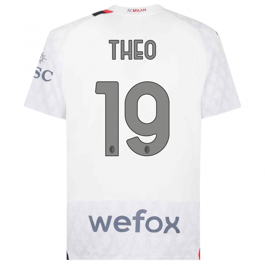 Herren Theo Hernandez #19 Weiß Auswärtstrikot Trikot 2023/24 T-Shirt Österreich