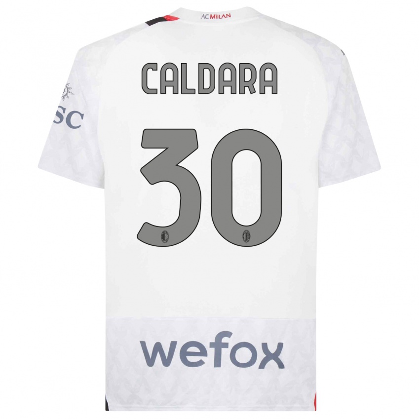 Herren Mattia Caldara #30 Weiß Auswärtstrikot Trikot 2023/24 T-Shirt Österreich