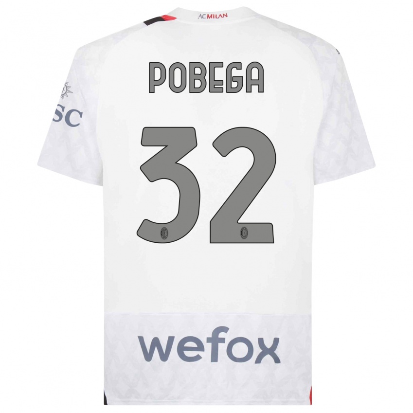 Herren Tommaso Pobega #32 Weiß Auswärtstrikot Trikot 2023/24 T-Shirt Österreich
