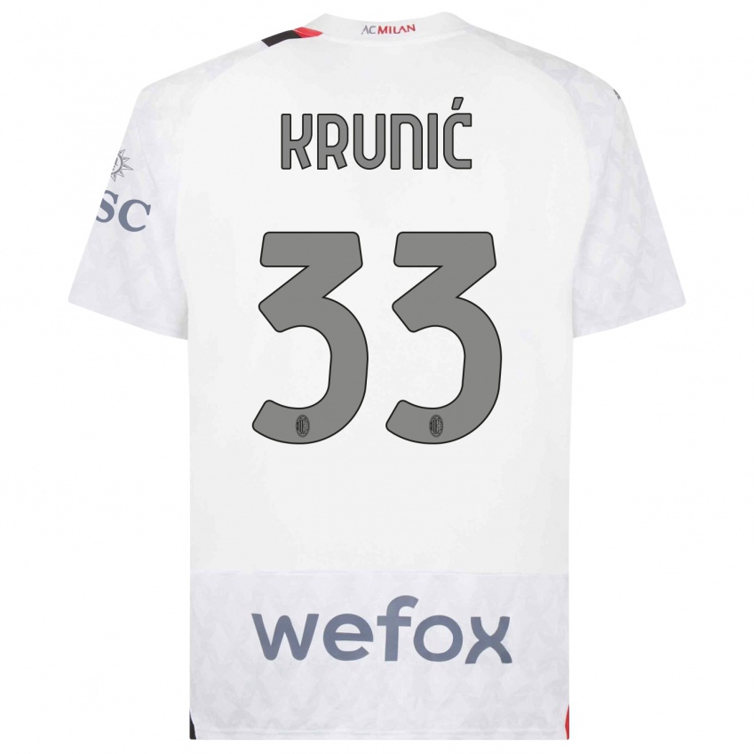Herren Rade Krunic #33 Weiß Auswärtstrikot Trikot 2023/24 T-Shirt Österreich