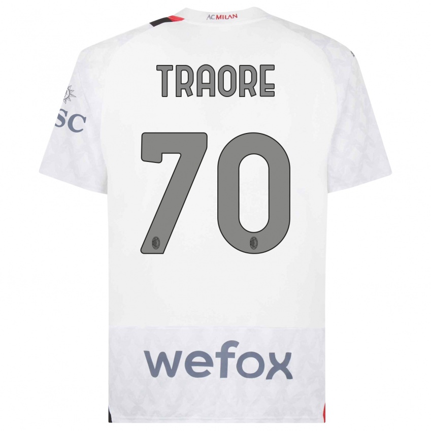Herren Chaka Traore #70 Weiß Auswärtstrikot Trikot 2023/24 T-Shirt Österreich