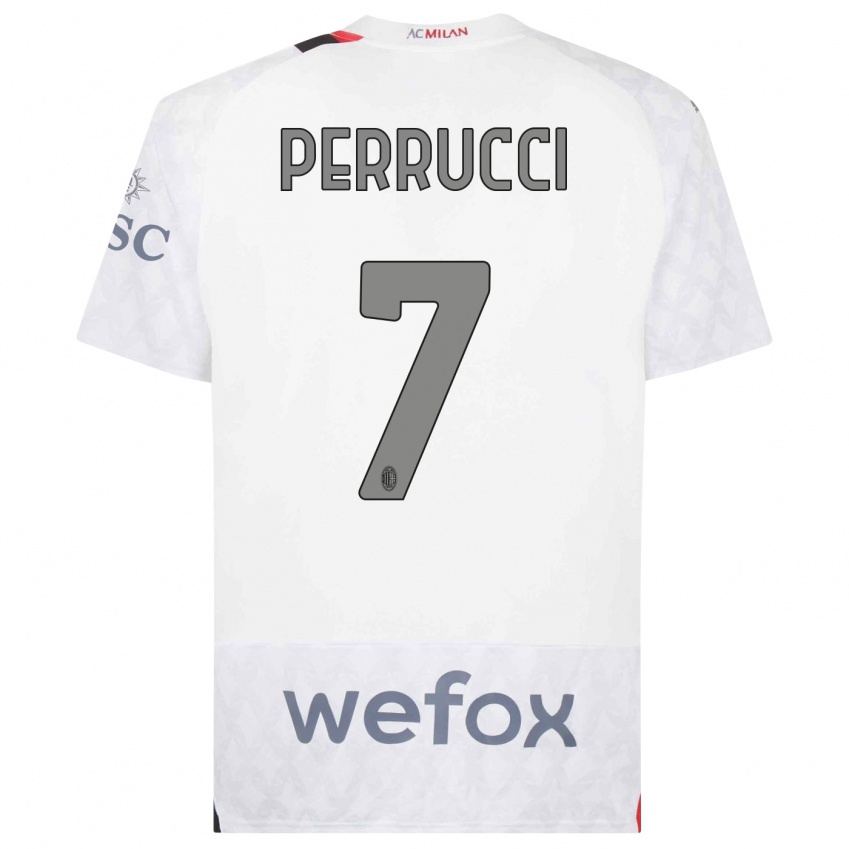 Herren Vincenzo Perrucci #7 Weiß Auswärtstrikot Trikot 2023/24 T-Shirt Österreich