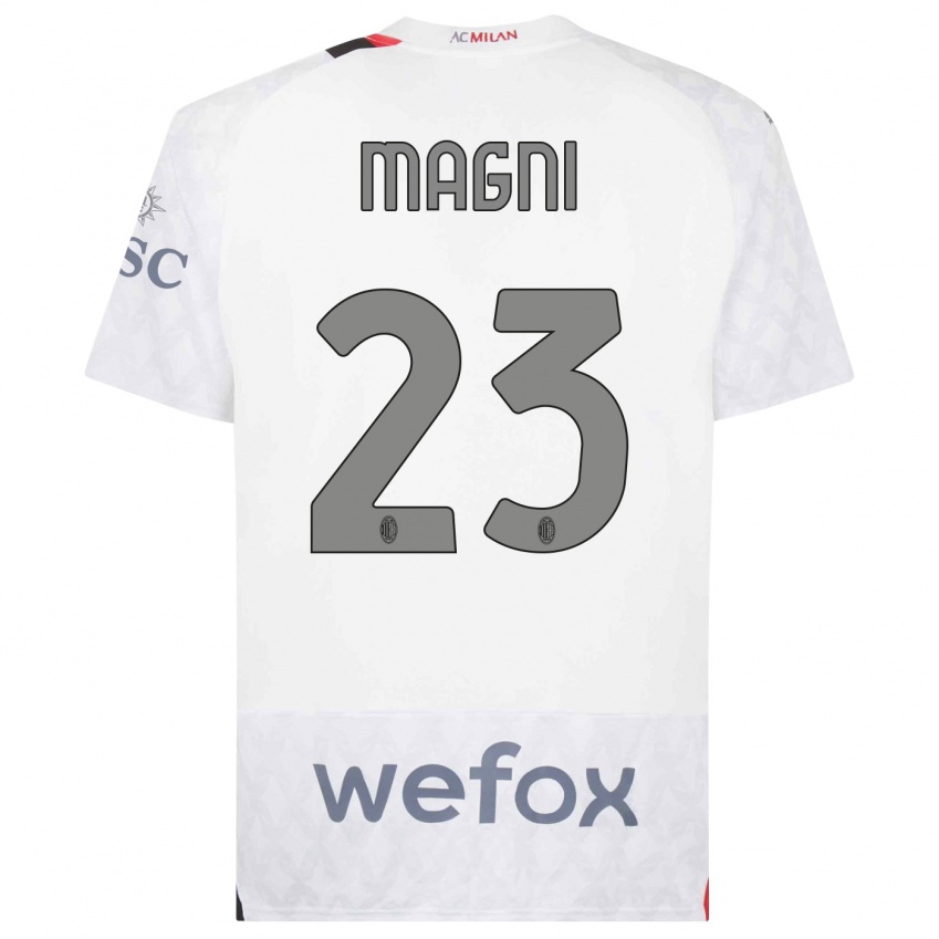Herren Vittorio Magni #23 Weiß Auswärtstrikot Trikot 2023/24 T-Shirt Österreich