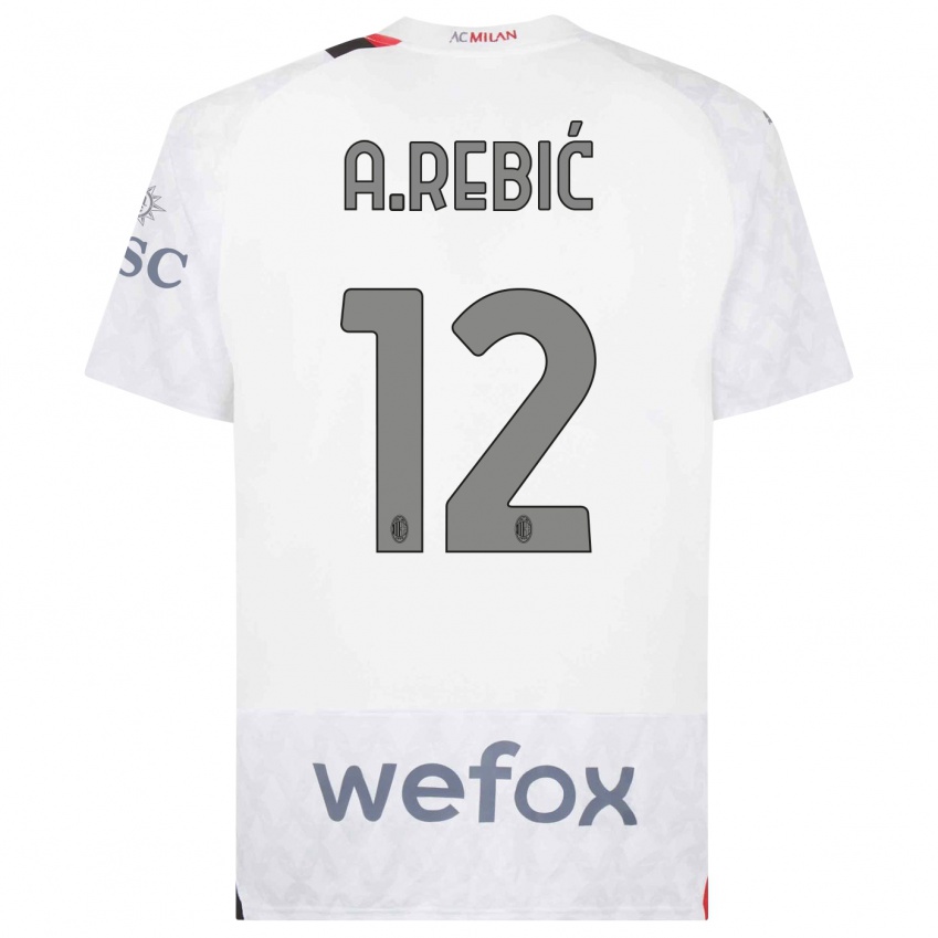 Herren Ante Rebic #12 Weiß Auswärtstrikot Trikot 2023/24 T-Shirt Österreich