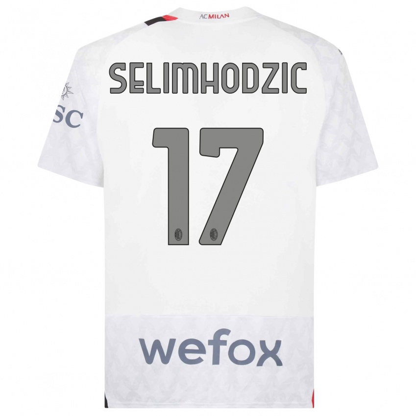 Herren Noa Selimhodzic #17 Weiß Auswärtstrikot Trikot 2023/24 T-Shirt Österreich