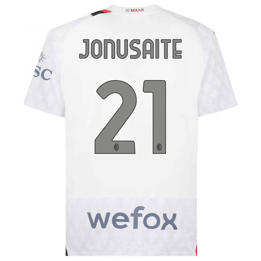 Herren Rimante Jonusaite #21 Weiß Auswärtstrikot Trikot 2023/24 T-Shirt Österreich