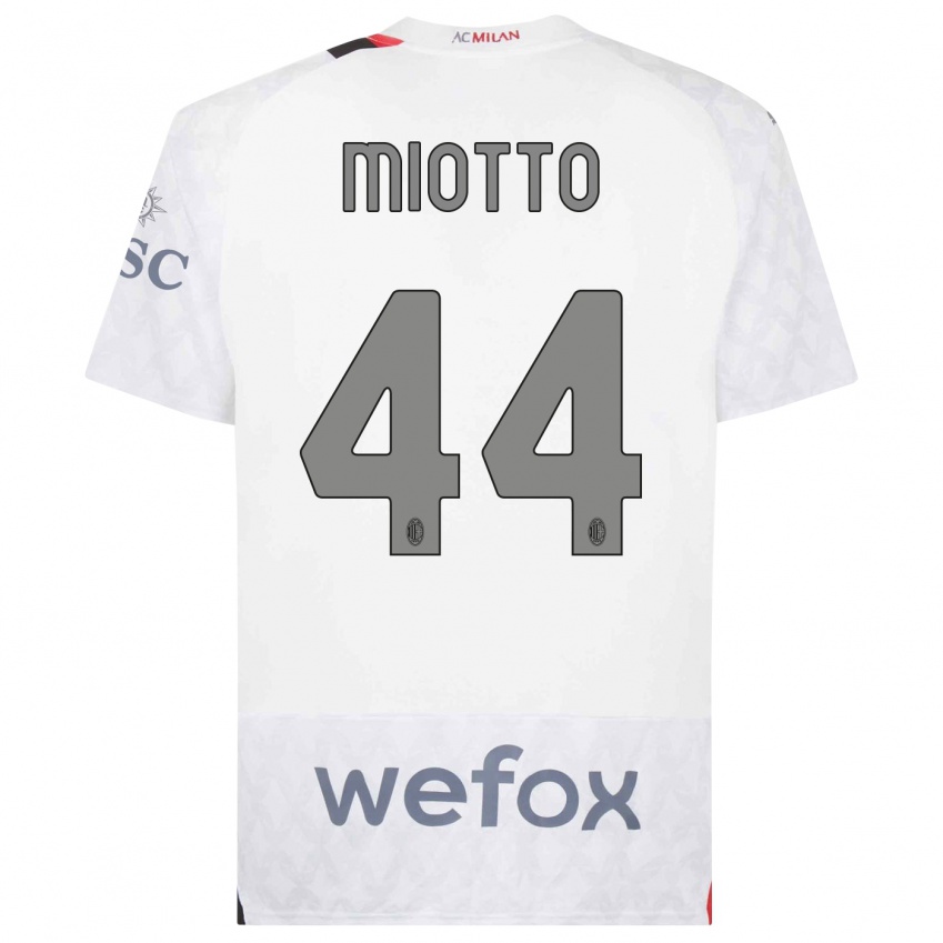 Herren Giorgia Miotto #44 Weiß Auswärtstrikot Trikot 2023/24 T-Shirt Österreich