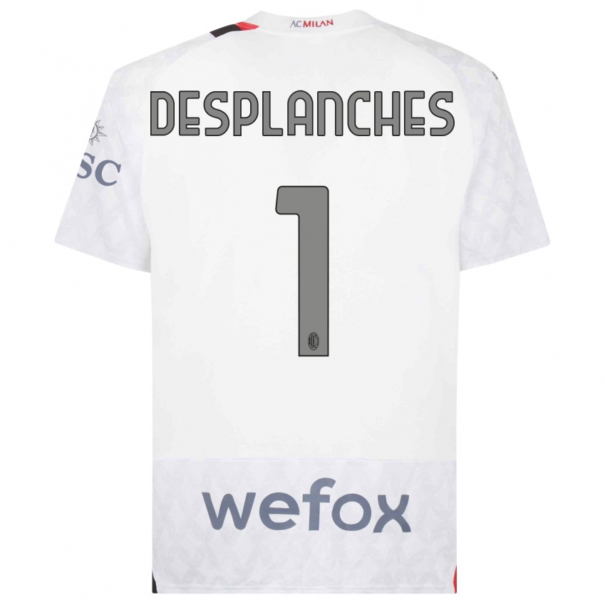 Herren Sebastiano Desplanches #1 Weiß Auswärtstrikot Trikot 2023/24 T-Shirt Österreich