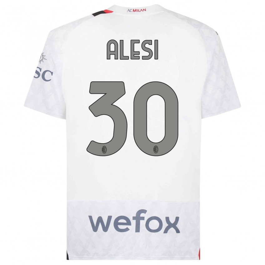Herren Gabriele Alesi #30 Weiß Auswärtstrikot Trikot 2023/24 T-Shirt Österreich