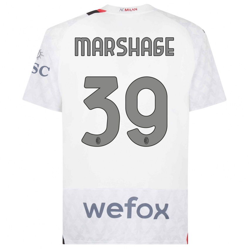 Herren Wilgot Marshage #39 Weiß Auswärtstrikot Trikot 2023/24 T-Shirt Österreich