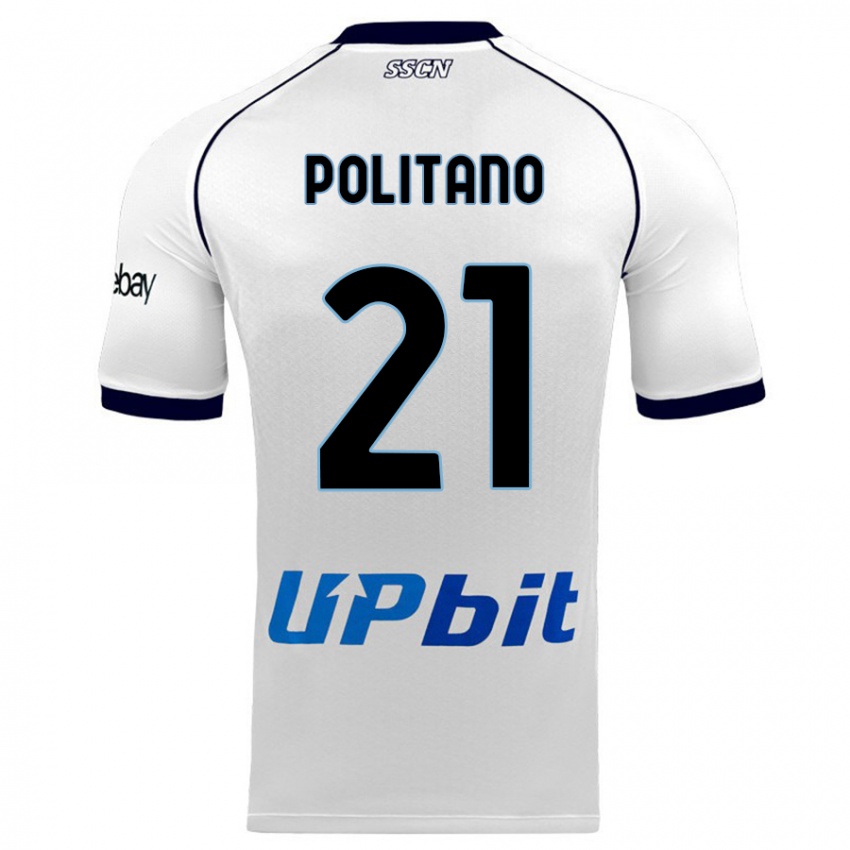Herren Matteo Politano #21 Weiß Auswärtstrikot Trikot 2023/24 T-Shirt Österreich