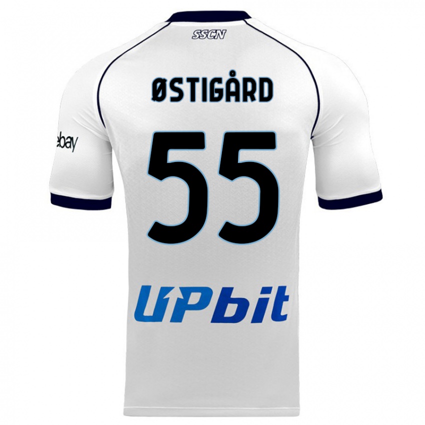 Herren Leo Ostigard #55 Weiß Auswärtstrikot Trikot 2023/24 T-Shirt Österreich