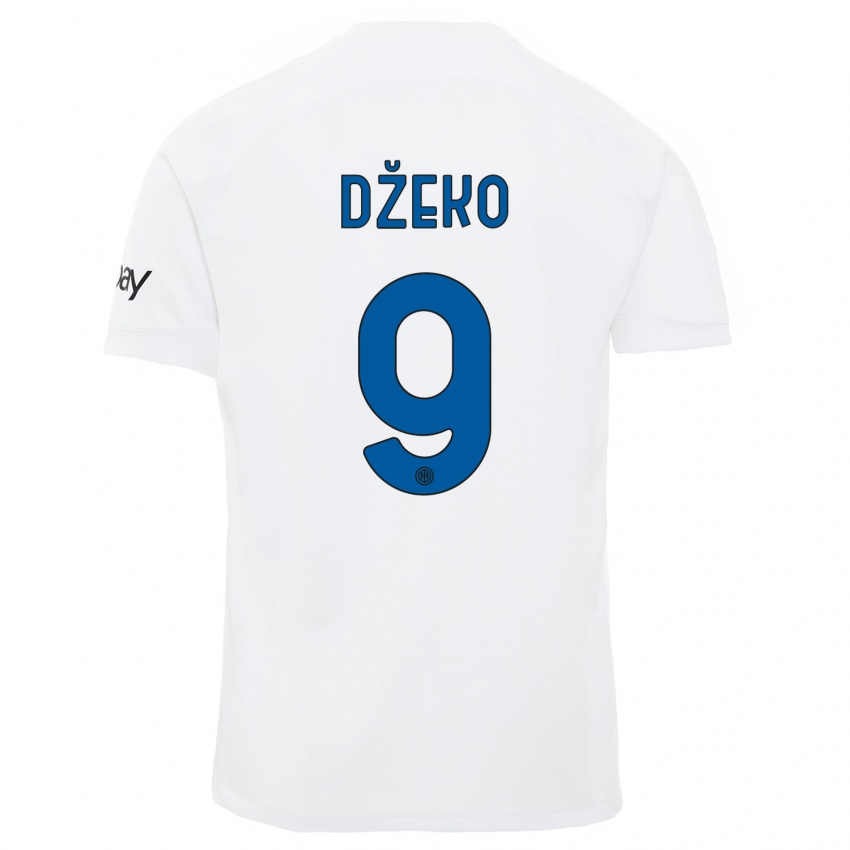 Herren Edin Dzeko #9 Weiß Auswärtstrikot Trikot 2023/24 T-Shirt Österreich