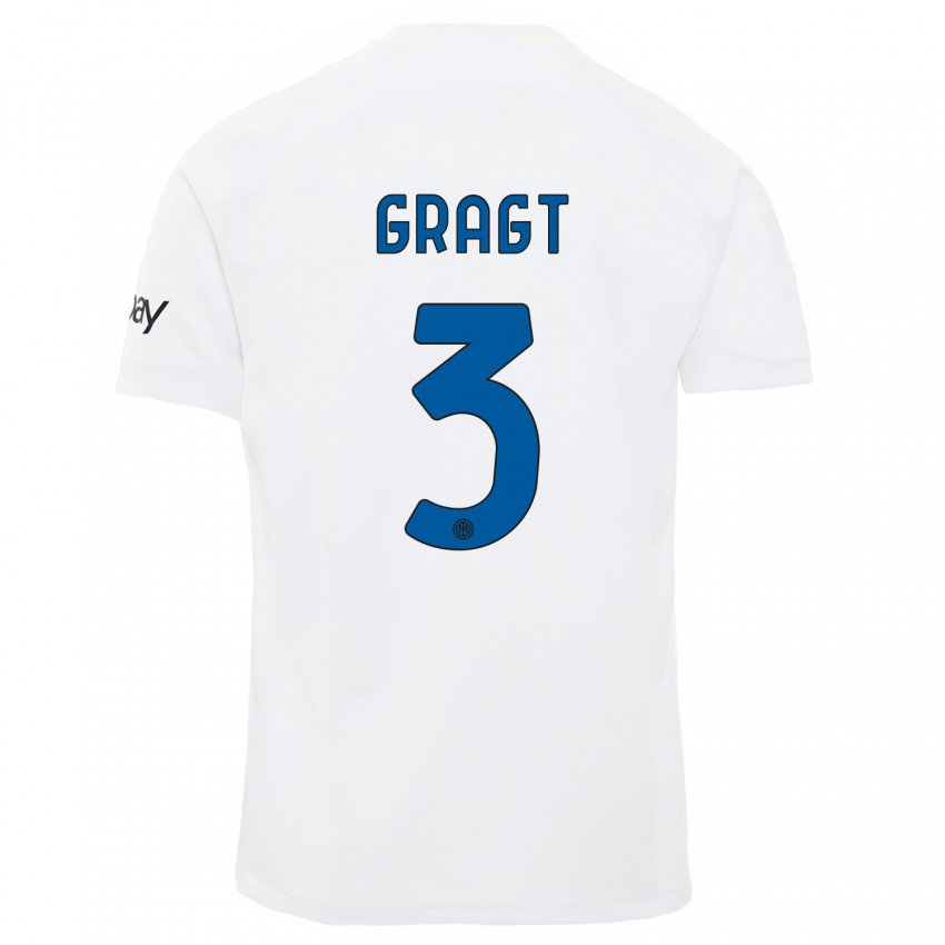 Herren Stefanie Van Der Gragt #3 Weiß Auswärtstrikot Trikot 2023/24 T-Shirt Österreich