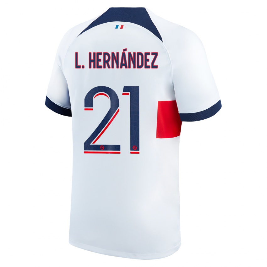 Herren Lucas Hernandez #21 Weiß Auswärtstrikot Trikot 2023/24 T-Shirt Österreich