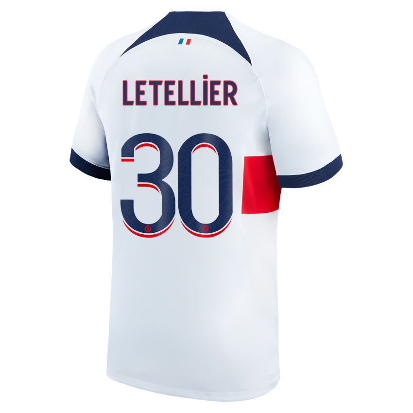 Herren Alexandre Letellier #30 Weiß Auswärtstrikot Trikot 2023/24 T-Shirt Österreich