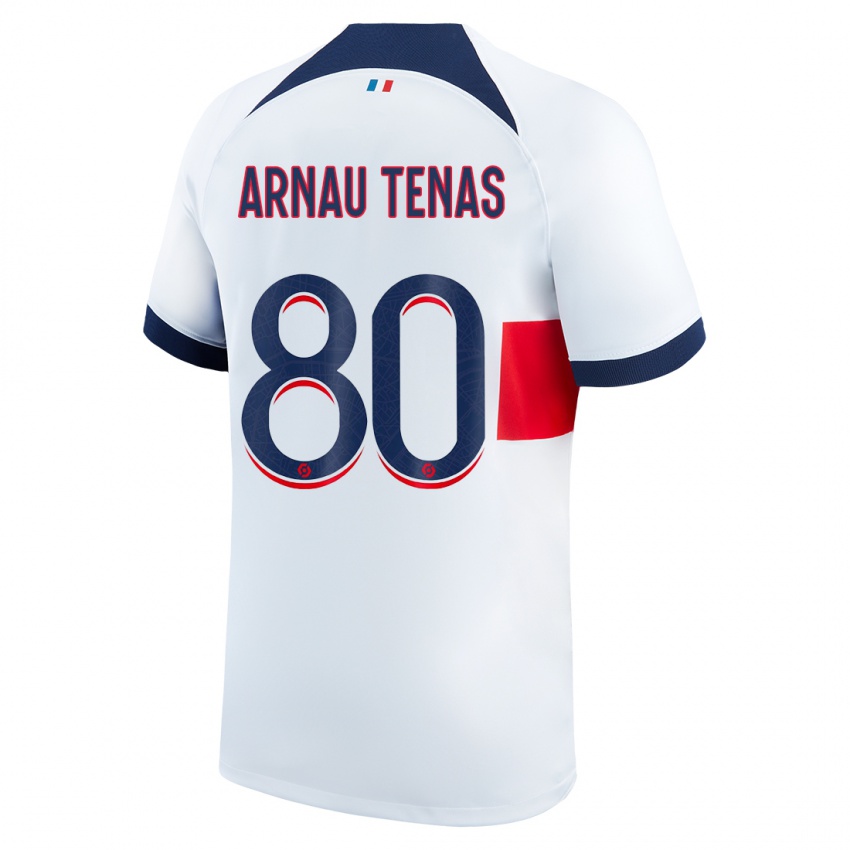 Herren Arnau Tenas #80 Weiß Auswärtstrikot Trikot 2023/24 T-Shirt Österreich