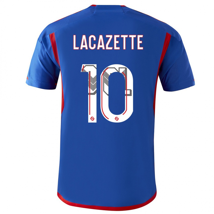 Herren Alexandre Lacazette #10 Blau Rot Auswärtstrikot Trikot 2023/24 T-Shirt Österreich
